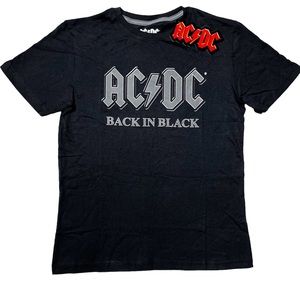 NWT AC/DC Back In Black Graphic Short Sleeve T-Shirt Black Youth 10 12 16